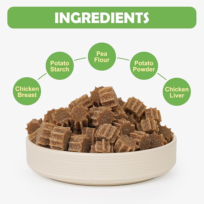 MON2SUN Grain-Free Soft Dog Treats, Gear-Shaped Training Treats for Puppy to Senior, Chicken Flavor, Low Calorie & Gluten-Free, 21.2 oz