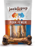 Jack&Pup Pork Femur Bones for Dogs Long Lasting | Gourmet Beef Dog Bones | Single Ingredient, Savory, Rawhide Free (2 Pack)