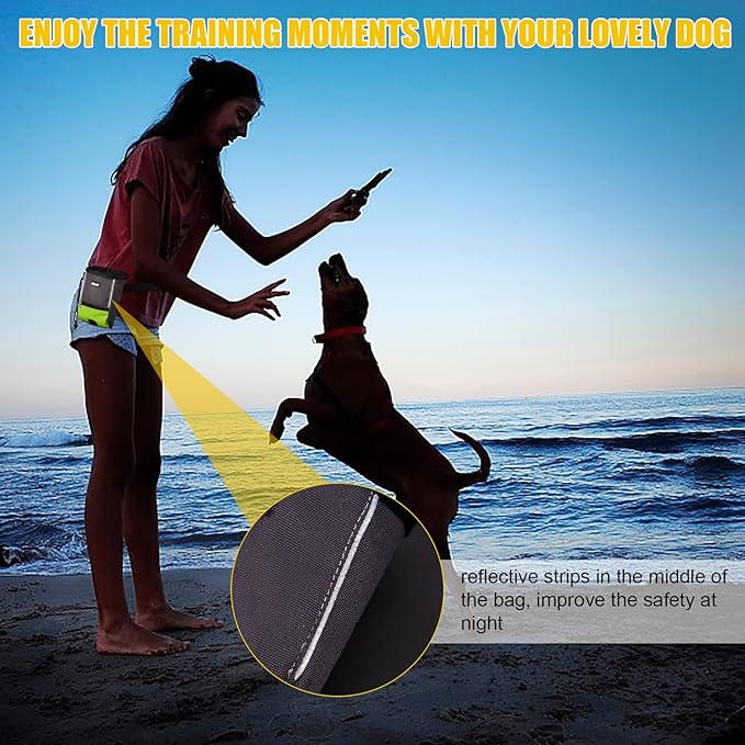 LIOPARD Treat Training Pouch for Dogs, Pet Treat Pouch, Dog Treat Pouches, Dog Treat Bag, Dog Training Treat Bag, Slanted Opening, Ideal for Dog Walking & Training (Green)