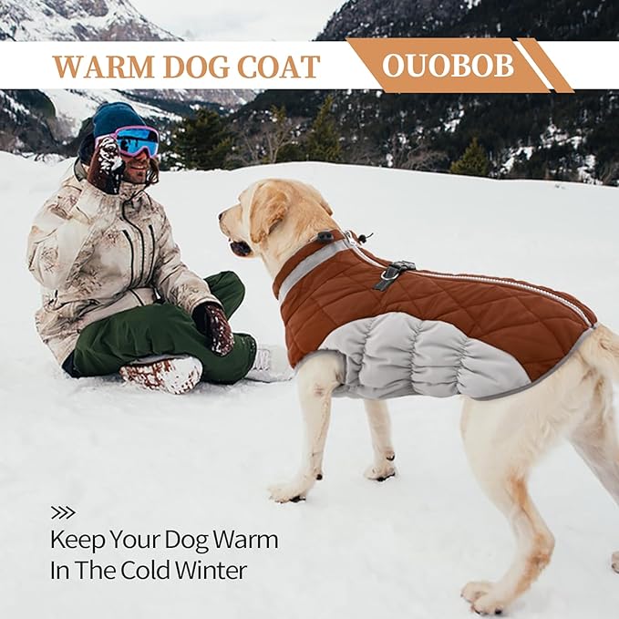 Dog Winter Jacket Cozy Reflective Waterproof Windproof Warm Pet Garment,Comfortable Cold Weather Fleece Apparel Outfits with Zipper Closure for Small Medium Large Dogs Puppy Walking,XX-Large