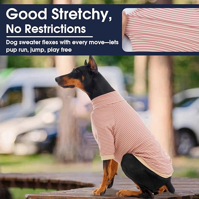 IECOii 2 Pack XXL Dog Fleece Sweater for Large Dogs, Warm Dog Turtleneck with Stretch for Pitbull Sweater, Fall Winter Pullover Dogs Sweatshirt with Sleeve, Indoor & Outdoor Sweaters for Walking, 2XL