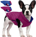 QBLEEV Reversible Dog Winter Coat, Waterproof Windproof Warm Jacket with Adjustable Hook & Loop Design, Lightweight Puffer Vest for Medium Dogs, Purple, M – Fits Pug, Beagle, Corgi