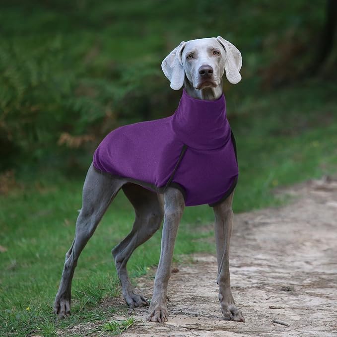 ROZKITCH Dog Pajamas for Large Dogs, Pet Windproof Warm Cold Weather Jacket Vest Cozy Jumpsuit Apparel Outfit Clothes for Walking Hiking Travel Sleep Purple 2XL