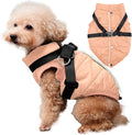 Dog Jacket with Harness,Fleece Lined Warm Puppy Coat for Winter,Soft Windproof Small Dog Vest,LightOrange XS