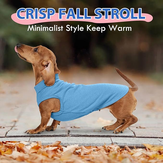 Dog Fleece Vest - Blue, S - Warm and Stretchable Sweatshirt | Sleeveless Lightweight Sweater, Pullover Design for Small Dogs, Chihuahua Clothes, Papillon, Pomeranian