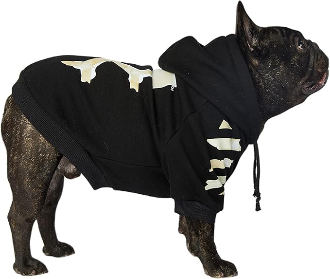 ChoChoCho Woof Dog Hoodie, Designer Dog Hoodies for Small Medium Large Breeds, Art Collection Dog Sweatshirts, Street Drawstring Hoodies Outfit Clothes for Puppy Puppies (4XL, Tape Arrows)