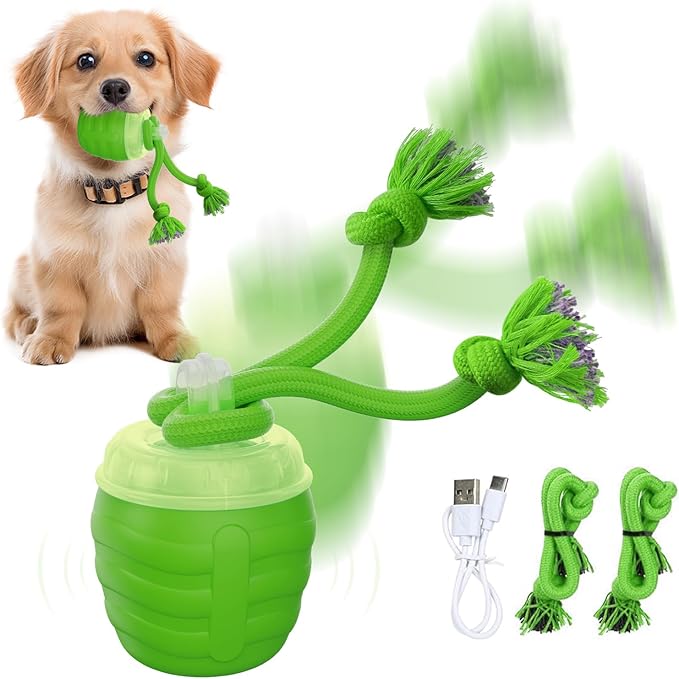 Interactive Dog Toys, [2025 Newly Upgraded] Interactive Dog Ball for Small Dogs, Automatic Moving Dogs Toy Wicked Ball for Boredom & Training, Play Music, USB Rechargeable(Green)