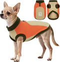 Soft Fleece Dog Vest, Winter Warm Dog Sweaters with Leash Ring, Sleeveless & Lightweight & Stretch Winter Coats for Outdoor Activities,Machine Washable,Orange,Size M