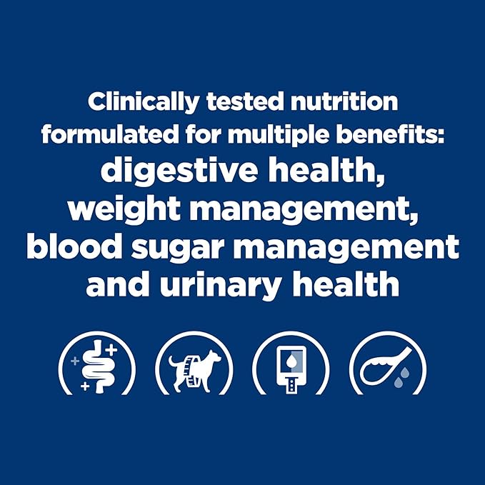 Hill's Prescription Diet w/d Multi-Benefit Digestive/Weight/Glucose/Urinary Management with Chicken Wet Dog Food, Veterinary Diet, 13 oz. Cans, 12-Pack
