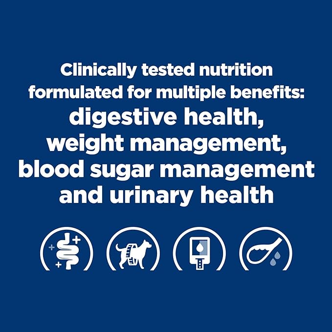 Hill's Prescription Diet w/d Multi-Benefit Digestive/Weight/Glucose/Urinary Management Vegetable & Chicken Stew Wet Dog Food, Veterinary Diet, 12.5 oz. Cans, 12-Pack