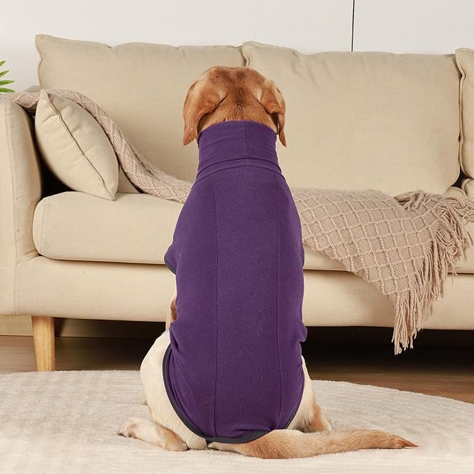 ROZKITCH Dog Winter Coat Soft Pullover Pajamas, Pet Windproof Warm Cold Weather Jacket Vest Cozy Jumpsuit Apparel Outfit Clothes for Walking Hiking Travel Sleep Purple XXS