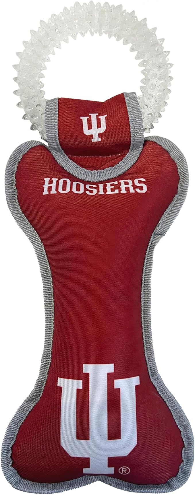 Pets First NCAA Indiana Hoosiers Dental Dog TUG Toy with Squeaker. Tough PET Toy for Healthy Fun, Teething & Cleaning Pets Teeth & Gum