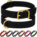 Leather Dog Collar - Heavy Duty Adjustable Soft Padded Pet Collars for Small Medium Large Dogs Breed - Black Green Brown Pink Red Blue (Black, XL, 19"-24" Neck Fit)