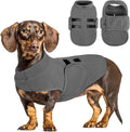 Queenmore Small Dog Sweaters, Soft Fleece Vest Pullover Dog Jacket with Leash Hole, Warm Winter Dogs Clothes Cold Weather Doggy Dachshund Sweater for Small Dogs Cats Boy or Girl (Grey, XS)