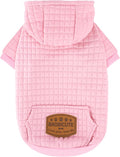 2 Pack Dog Hoodie Sweaters for Small Medium Dogs Warm Dog Clothes for Large Dogs Soft Waffle-Like Laminated Sweatshirt Bulldog (Pink, L (Back: 19",Chest: 28", Neck: 17.5"))