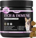 Dog Allergy Relief Chews, Itch Relief for Dogs – Turmeric & Omega-3 Supplements for Skin Comfort, Coat Health & Seasonal Support, Immune Care with Biotin & Quercetin – Chicken Flavor, 90 Count