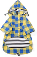 Dog rain Coat Waterproof Raincoat Puppy Jacket with Legs Buttons Zipper Hood Drawstring Fit for Yorkie Terrier Schnauzer Poodle Border Collie Labrador Golden Retriever 8lbs to 80lbs Yellow XXL