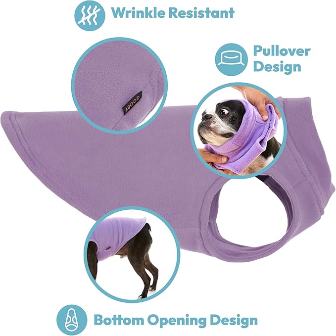 Gooby - Stretch Fleece Vest, Pullover Fleece Vest Jacket Sweater for Dogs, Steel Blue, 2X-Large