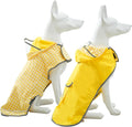 MAMORE Dog Raincoat Reversible,Waterproof Dog Rain Coat Hooded Slicker Poncho with Reflective Strip, Plaid Double Layer Rain Jacket for Small Medium Large Dogs (Yellow, X-Small)