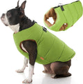 Gooby Padded Vest Dog Jacket - Solid Green, X-Large - Warm Zip Up Vest Fleece Jacket with Dual D Ring Leash Water Resistant for Small to Medium Dogs