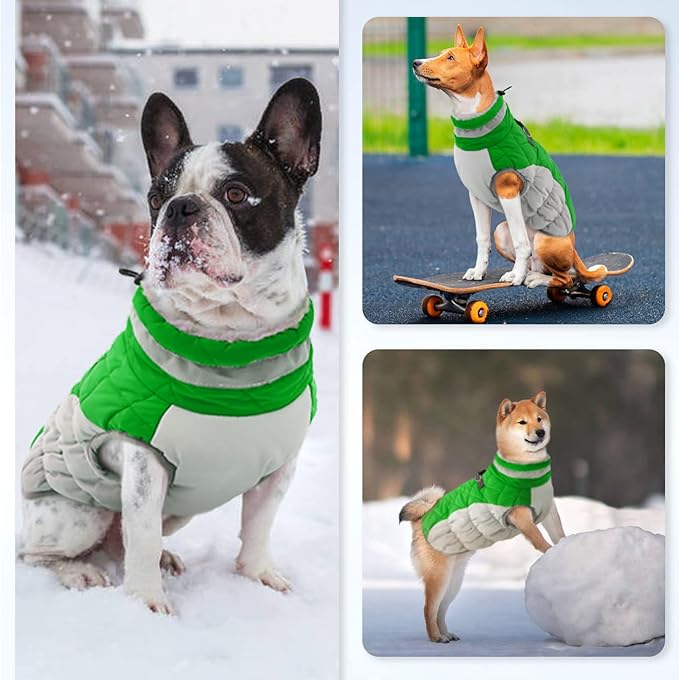 Dog Winter Jacket Cozy Reflective Waterproof Windproof Warm Pet Garment,Comfortable Cold Weather Fleece Apparel Outfits with Zipper Closure for Small Medium Large Dogs Puppy Walking,X-Large