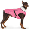 EMUST Dog Jacket Winter, Cozy Windproof Pet Jacket for Cold Weather, Solid Color Dog Vests for Winter for Medium Dogs, Pink, M