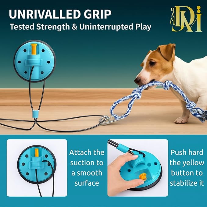 Dog Rope Toy with Suction - Perfect Dog Toys for Aggressive Chewers - Nearly Indestructible & Stimulating - Suitable for Large & Small Dogs & Puppies
