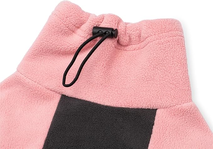 Fleece Dog Coat for Small Medium Dog,Pullover Pajamas Jumpsuit Bodysuit Puppy Coats with Legs, Pet Windproof Warm Cold Weather Jacket Full Body Vest Cozy Snowsuit Outfit Clothes (Pink, L)