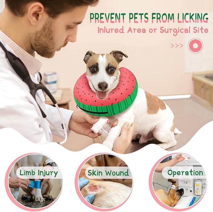 Supet Inflatable Dog Cone Collar Alternative After Surgery, Dog Neck Donut Collar Recovery E Collar for Neuter, Soft Pet Cone for Small Medium Large Dogs