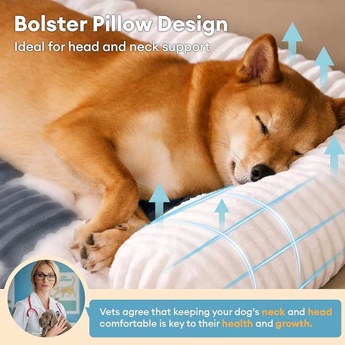 FUNNY FUZZY Pet Couch Covers for Sofa, Large Dog Couch Bed Cover Cream Square Plaid Washable Pet Mat for Furniture Protector Sofa Cover for Dogs, Large, Muted Grey