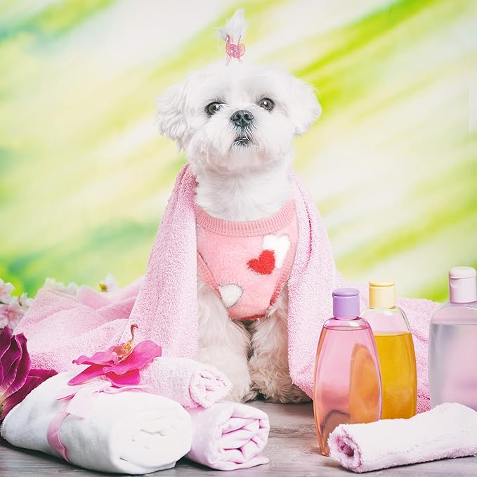 6 Pcs Puppy Clothes for Christmas Winter Warm Cute Pet Sweaters Flannel Dog Vest Paw Print Cat Clothes for Chihuahua Dachshunds Male Female Puppy(Animal Pattern,XS(Body Length:7.9” Chest:11.8”))