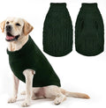 PUPTECK Dog Sweater, Turtleneck Warm Knitted Pullover Coat, Thick Cable Knitwear Clothes in Winter, Pet Apparel Outfits for Large Dogs, for Cold Weather Indoor & Outdoor, Deep Green ML