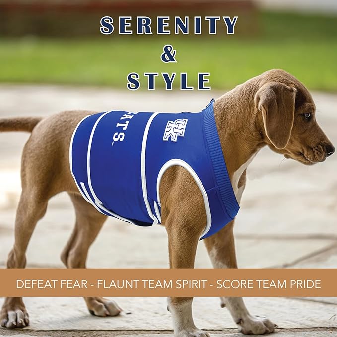 NCAA Kentucky Wildcats Dog Anxiety Shirt Calming Soothing Vest for Dogs Cats with Anxiety, Fears, Fireworks, Loud Noises, Dark, Lonely Keeps Dogs Calm & Feeling Safe, Relaxing Jacket, Small