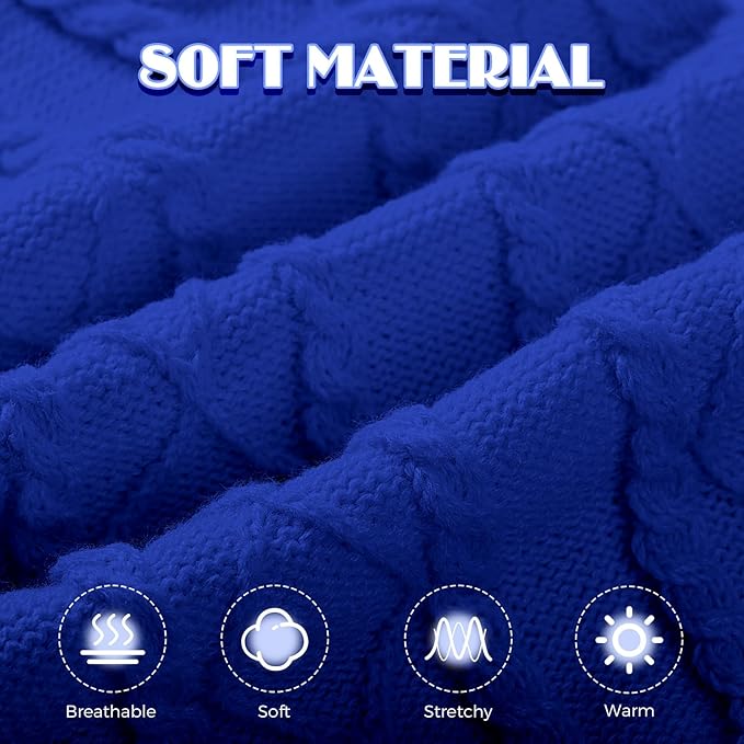 Dog Sweaters for Small Medium Large Dogs Girl, Soft Warm Turtleneck Pup Dogs Shirt, Double Knitting Collar for Outdoor Playing, Warm Dog Clothes (XS,Royal Blue)