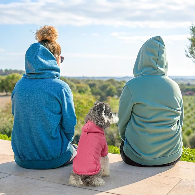 SCENEREAL Dog Hoodie Sweaters for Small Medium Large Size Dogs, Fleece Dog Sweatshirt with Hat and Pocket,Soft Cold Winter All Weather Dog Clothes for S to XL Sized Dogs, Pink M