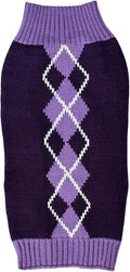 Alemon Argyle Knit Pet Sweaters Clothes for Small Dogs, Classic Purple Dog Sweater Cat Sweaters X-Small (XS) Size