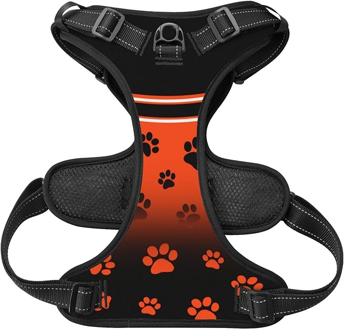 Custom Cincinnati Dog Harness with Reflective Stripes Personalized Name and Number Dog Vest Harness with Pet Traction Rope for Small Medium Large Dog