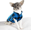 KAMA BRIDAL Spring Autumn Winter Coat Pullover Fleece Vest for Cats Small and Medium Dogs Thin Sweater Blue & Black Plaid (Blue, XS)