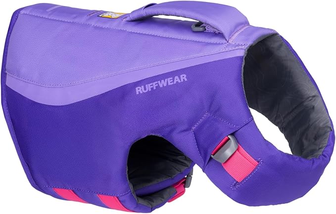 Ruffwear, Float Coat Dog Life Jacket, Premium Buoyancy Swim Vest with Lift Handle, Secure Fit & Reflective Trim, Adjustable Flotation for Swimming, Boating, & Outdoor Adventures, Purple Lily, X-Small