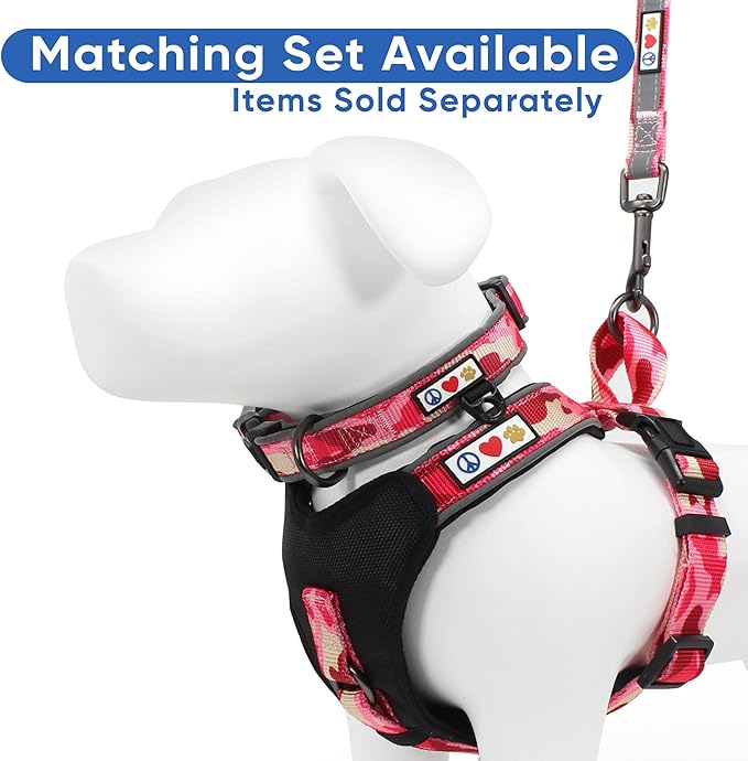 Pawtitas 6 FT Padded Dog Leash with Comfortable Neoprene Padding Handle - Camo Pink Lead | Medium Reflective Dog Leash with Highly Reflective Band Perfect for Medium and Large Dogs and Puppies.