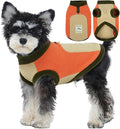 Warm Dog Fleece Sweater, Warm & Soft Vest for Walking,Running,Camping,Hunting,Stretchy & Lightweight, Cold Weather Coats with Leash Ring,Machine Washable,Orange,Size L