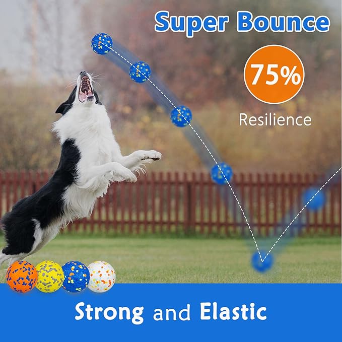 2Pcs Super Bouncy Dog Balls, Fun Indestructible Tennis Balls for Aggressive Chewers, Durable Floating Fetch Toys for Medium and Large Dogs with Lifetime Replacement