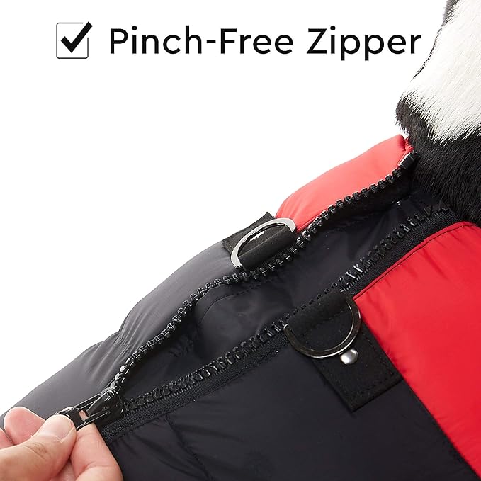Gooby Padded Vest Dog Jacket - Red, Small - Warm Zip Up Vest Fleece Jacket with Dual D Ring Leash Water Resistant for Small to Medium Dogs