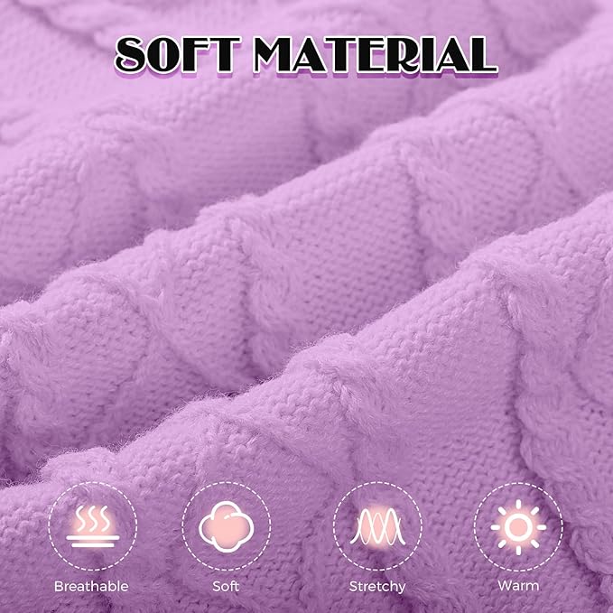 Dog Sweaters for Small Medium Large Dogs Girl, Soft Warm Turtleneck Pup Dogs Shirt, Double Knitting Collar for Outdoor Playing, Warm Dog Clothes (L,Purple)