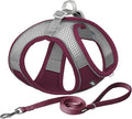 AIITLE Escape Proof Dog Harness - Step in Adjustable Dog Harness No Choke Over with Breathable Mesh and Quick-Release Buckle for Summer- Outdoor Walking, Camping, Training for Medium Dogs Burgundy XL