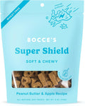 Bocce's Bakery Dailies Super Shield Dog Treats for Immune Support, Wheat-Free Dog Treats, Made with Real Ingredients, Baked in The USA, All-Natural Soft & Chewy, Peanut Butter & Apple, 6 oz