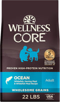 Wellness CORE Dry Dog Food, Wholesome Grains, High Protein, Natural, Ocean Whitefish & Herring Recipe, (22-Pound Bag)