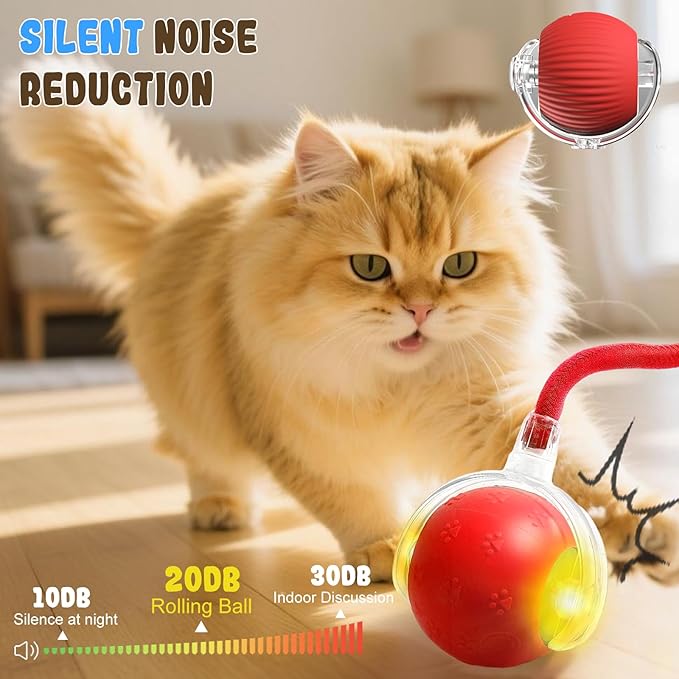 Interactive Cat Toy Balls, 2025 New Cat Toys for Bored Indoor Adult Cats Peppy Pet Ball for Cats (Grey)