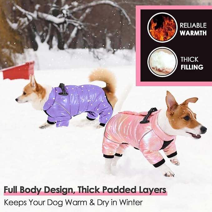 AOFITEE Dog Coat, Waterproof Dog Winter Jacket, Warm Fullbody Small Dogs Snowsuit, Winter Coat for Small Dogs, Zip Up Pet Puffer Jacket Fleece Vest, Outdoor Reflective Pet Snow Jackets, XL