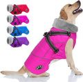 Doglay Dog Coat with Harness, Reflective Warm Dog Jacket Waterproof Puppy Winter Coat for Cold Weather, Adjustable Fleece Jacket for Small Medium Large Dogs